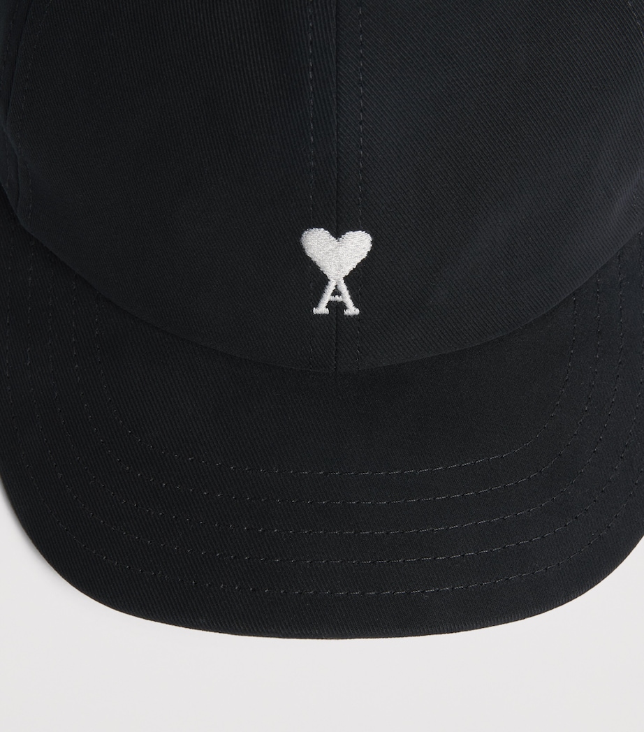 AMI Paris Embroidered Logo Baseball Cap Noir Image 5