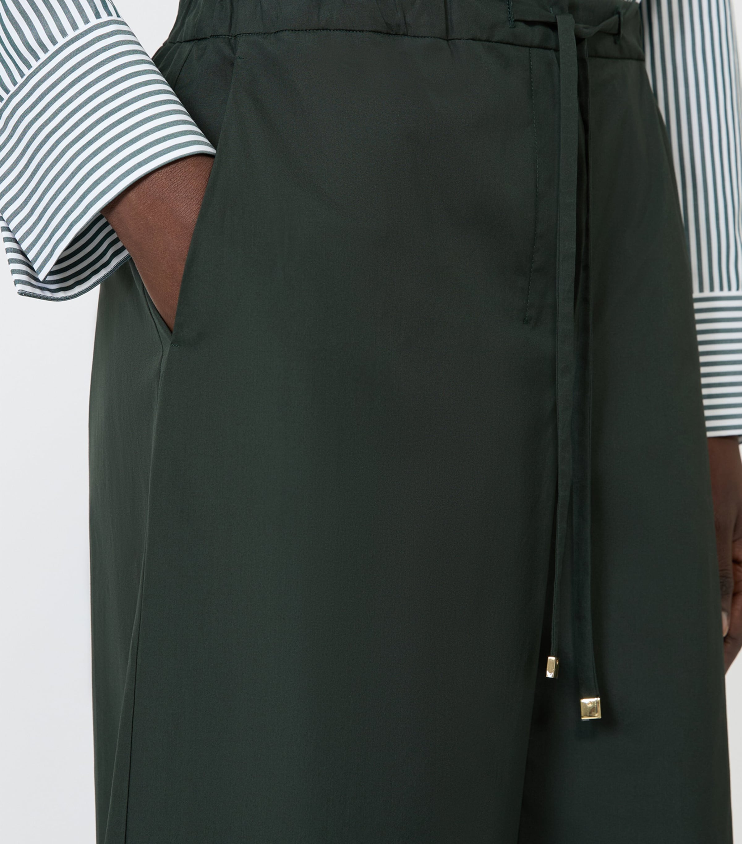Max Mara Womens Drawstring Wide-Leg Trousers Green Image 5