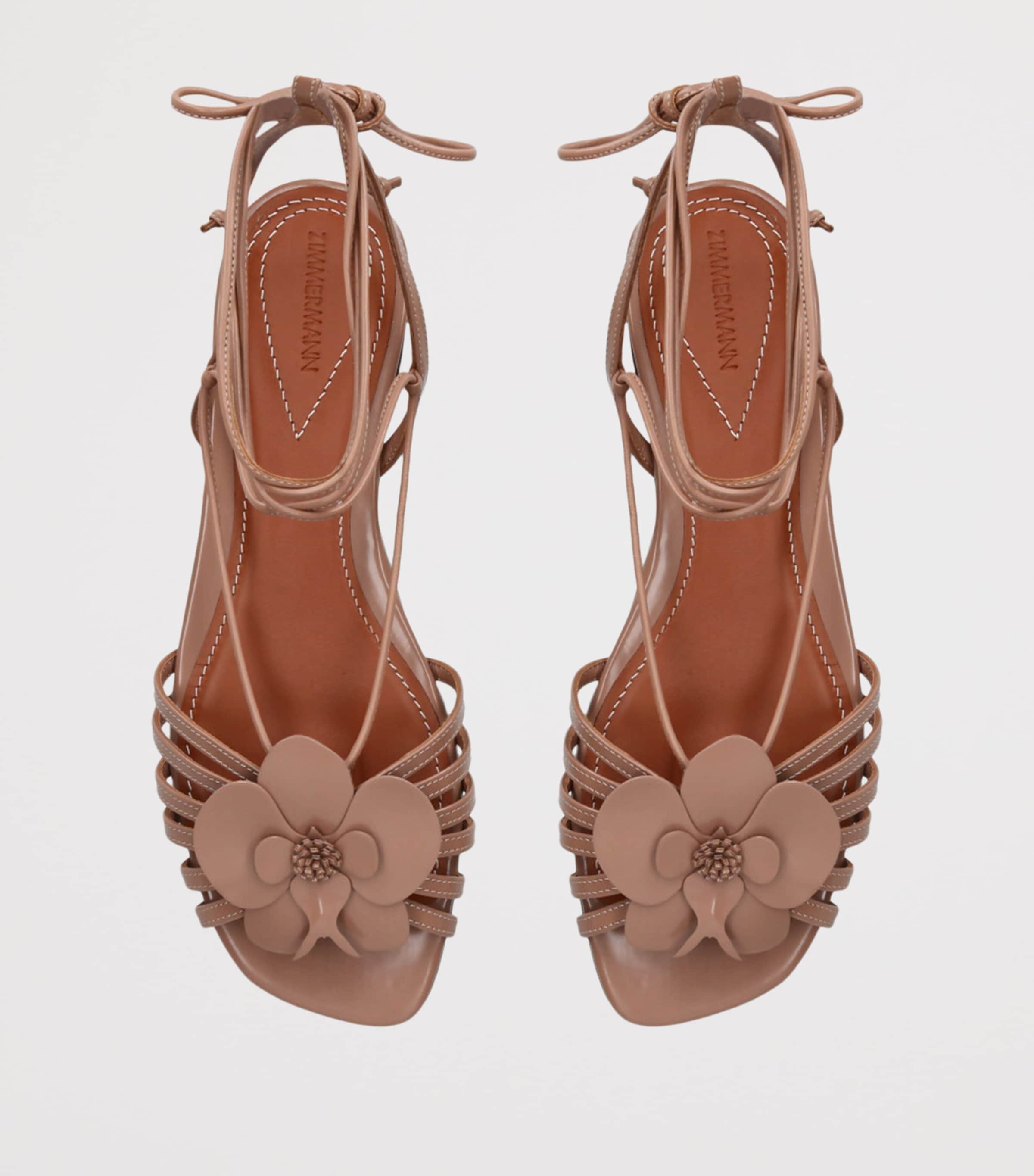 Zimmermann Leather Orchid Sandals Blush Image 4