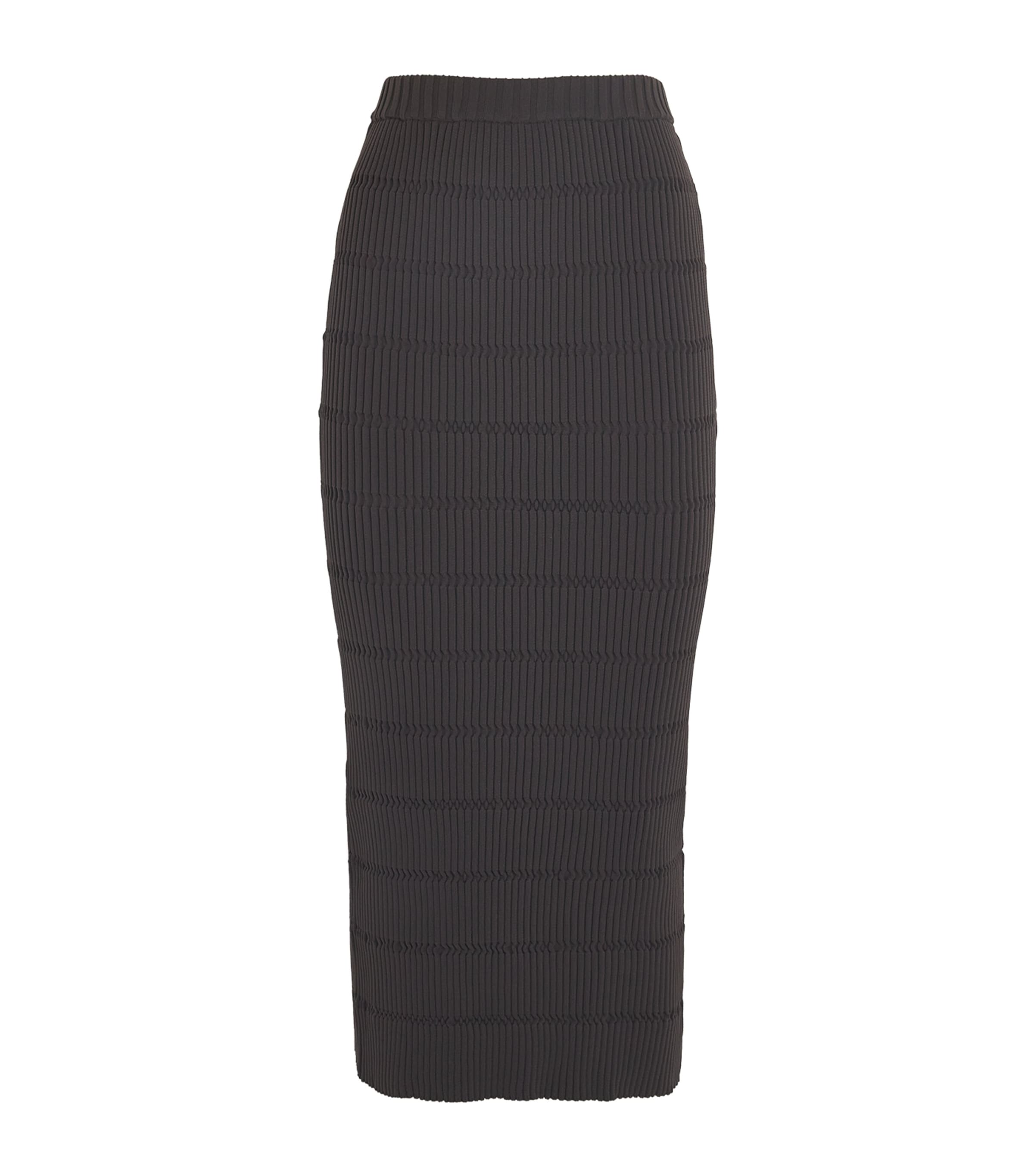 Issey Miyake Jiggly Knit Midi Skirt In Brown
