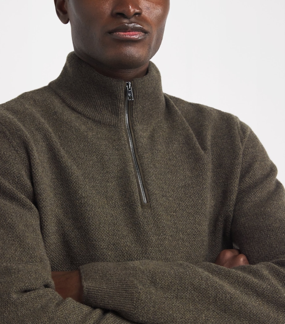 Cashmere Quarter-Zip Sweater OLIVE MULTI Image 6