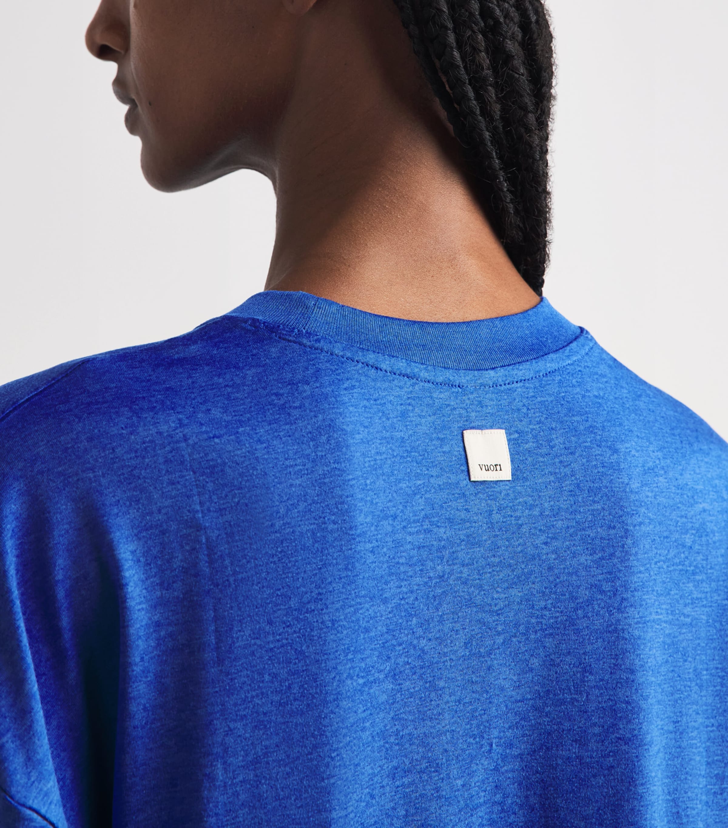 VUORI Womens Energy T-Shirt Electric Blue Heathr Image 3