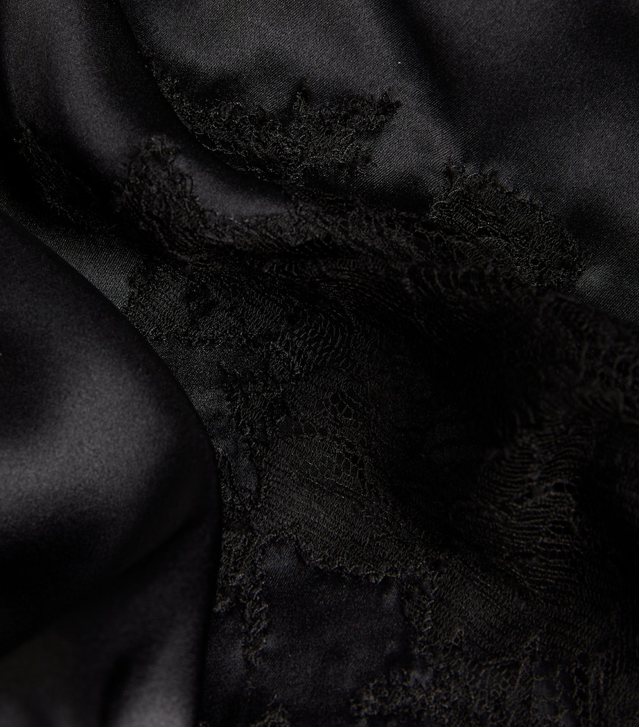 Silk Lace-Trim Baccarat Shorts NOIR Image 5