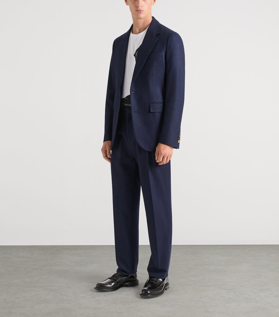 Wool Flannel Trousers NAVY Image 2