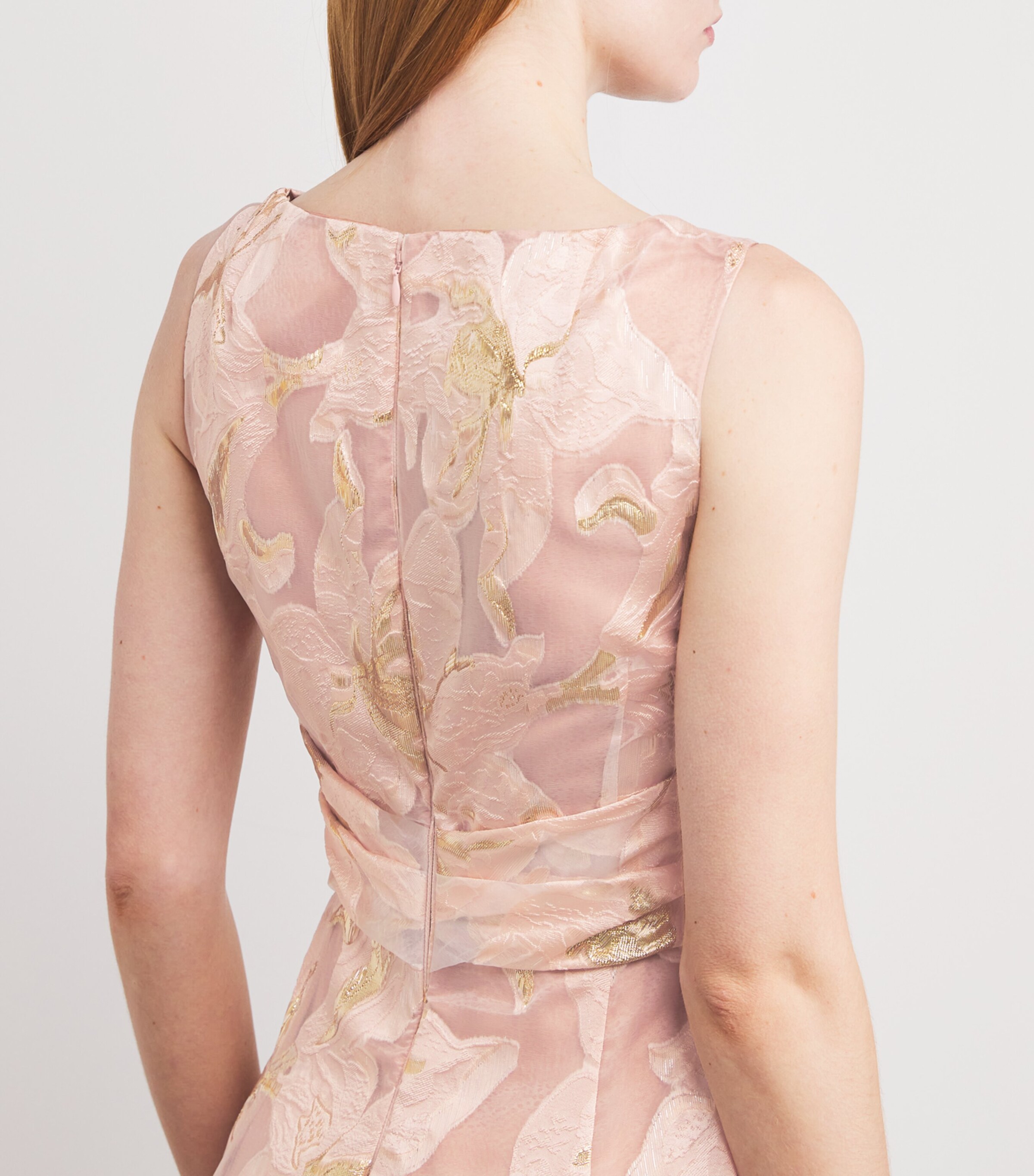 Talbot Runhof Womens Embroidered Floral Gown Marble Image 4