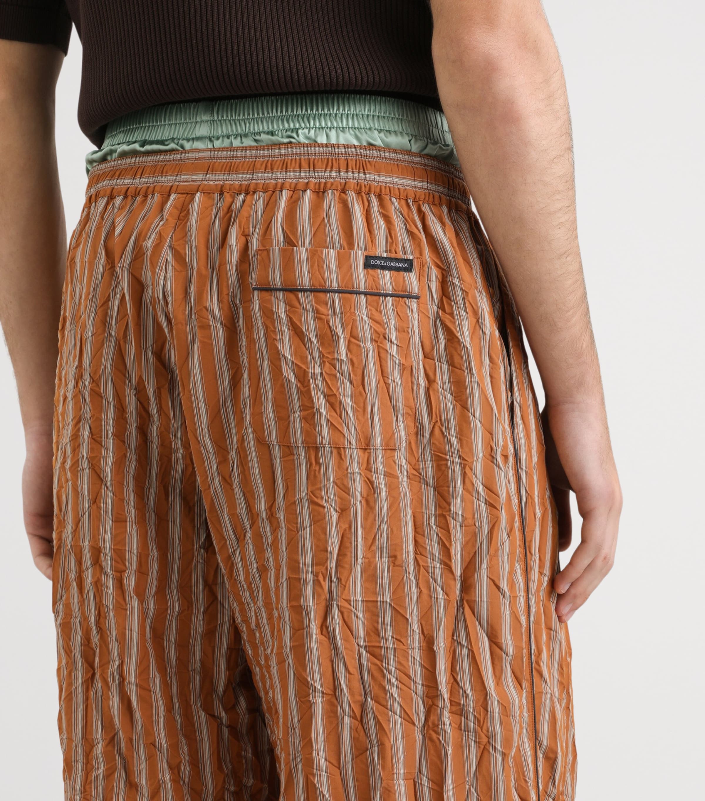 Dolce&Gabbana Mens Striped Crinkle Trousers Stri Image 6