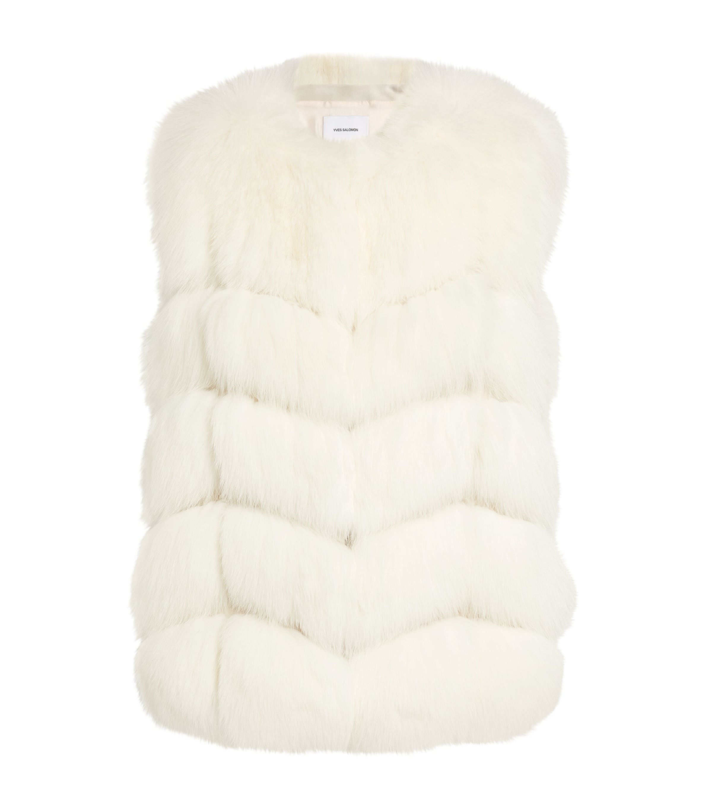 Yves Salomon Fox Fur Gilet In White