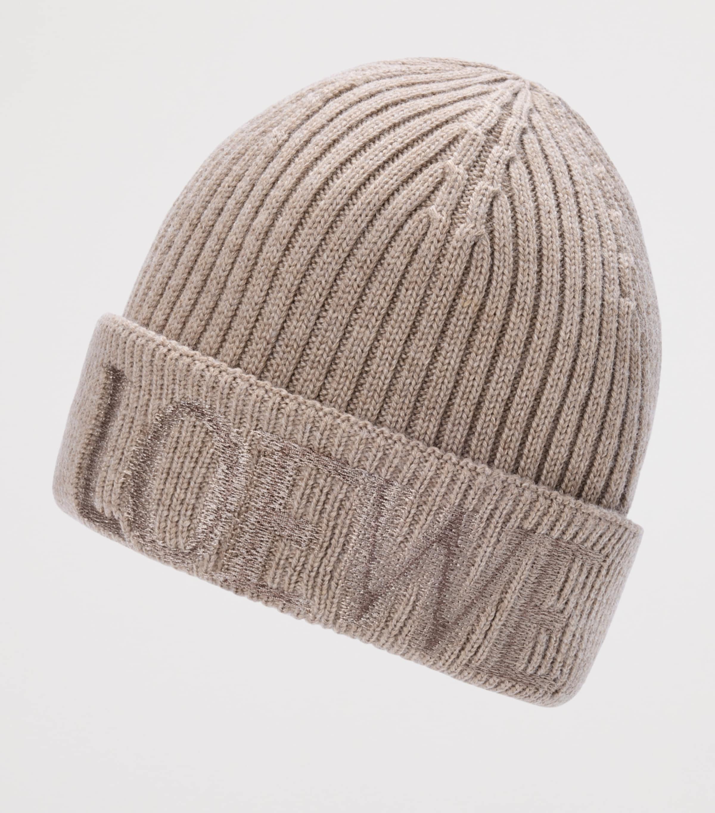 Wool Logo Beanie DARK BEIGE Image 3