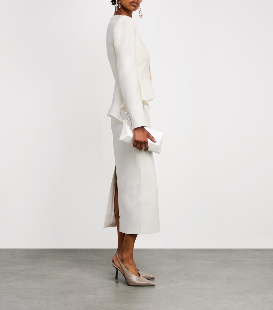 Crepe Midi Pencil Skirt CREAM Image 2