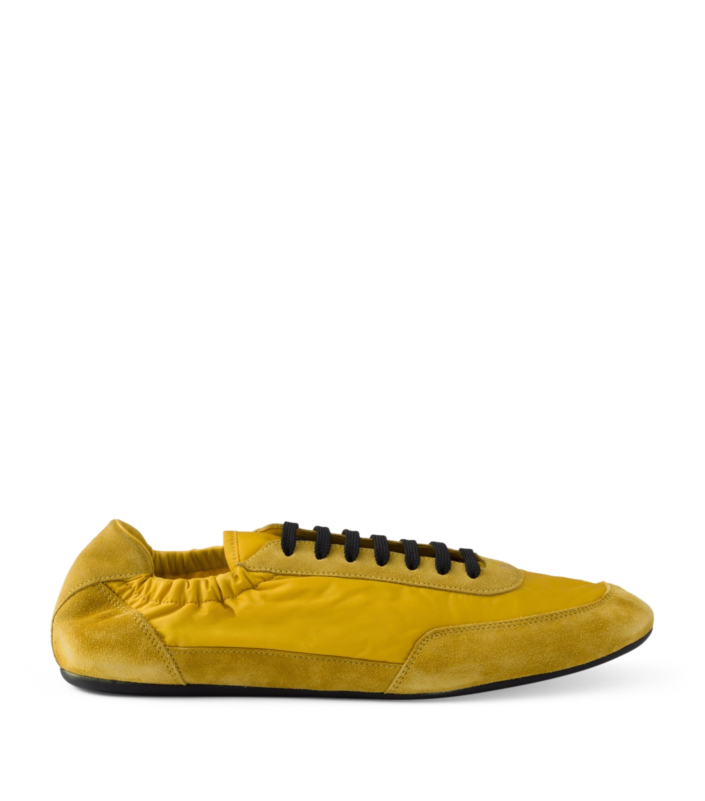Prada Yellow Re-Nylon and Suede Collapse Sneakers | Harrods UK
