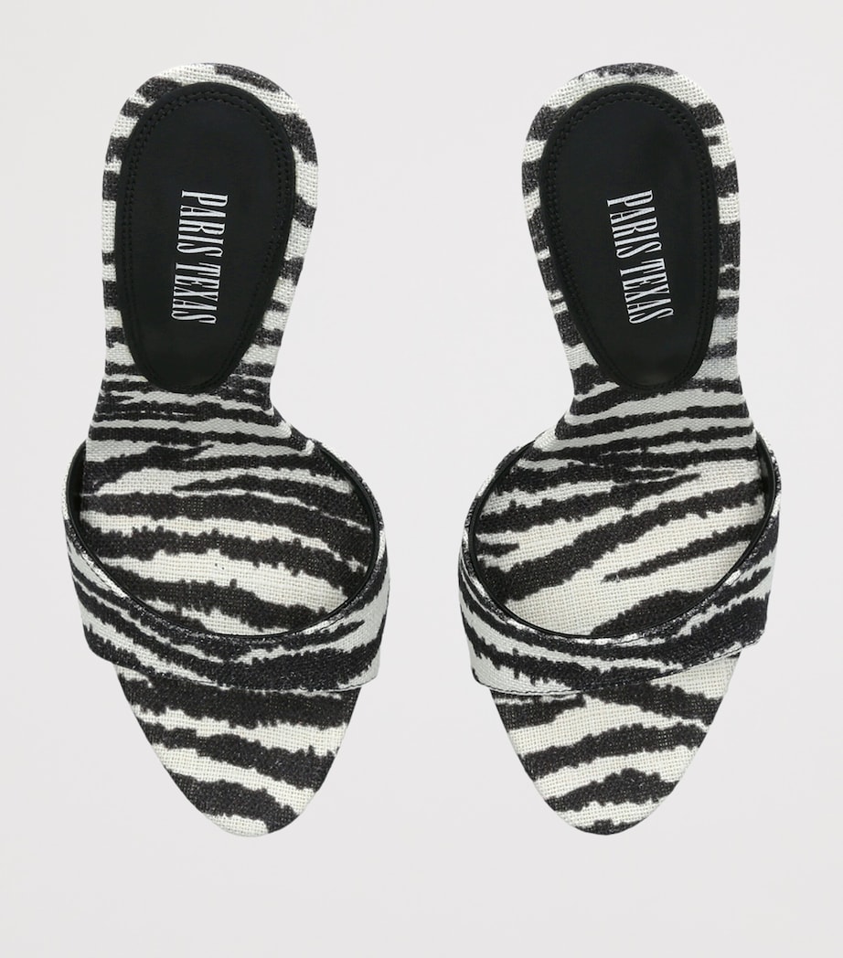 Paris Texas Canvas Zebra Lidia Mules 105 White/blk Image 4