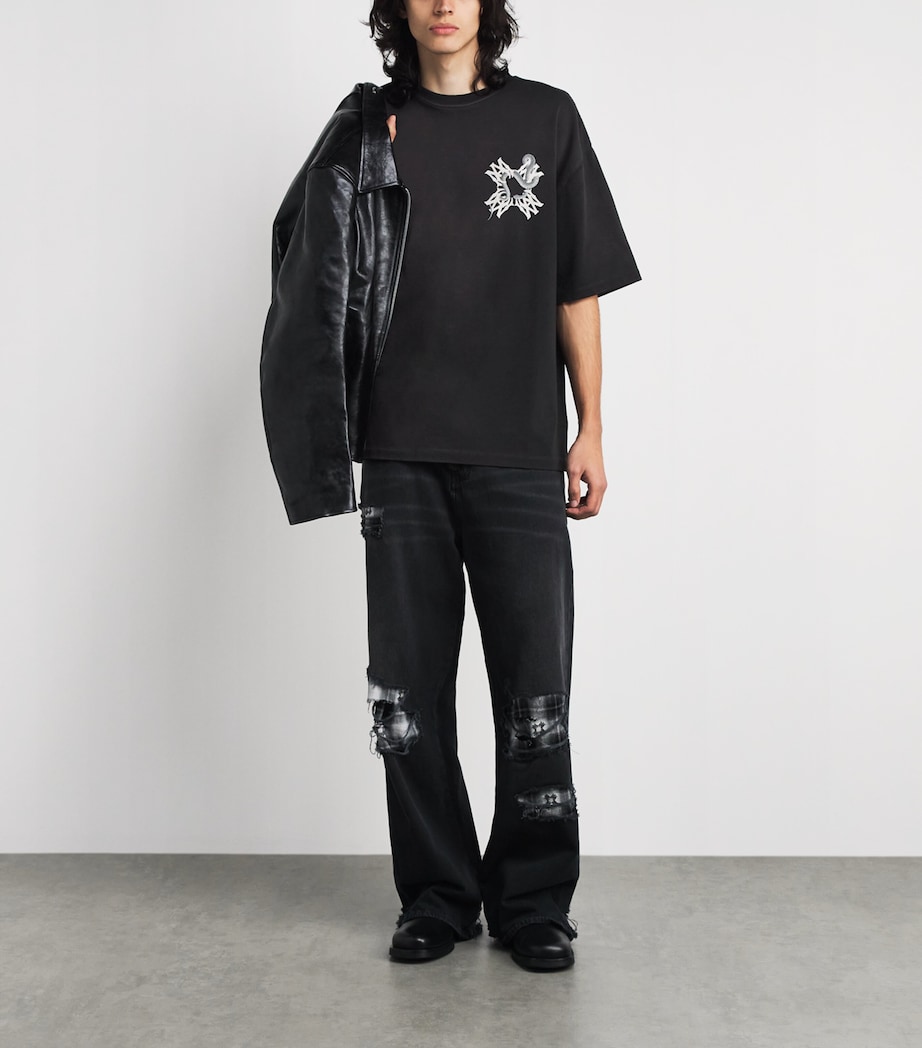 AMIRI Mens Cotton Quad Snake T-Shirt Black Image 2