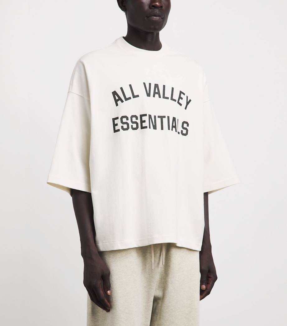 FEAR OF GOD ESSENTIALS Mens Cotton Boxy Merch T-Shirt Ivory Image 4