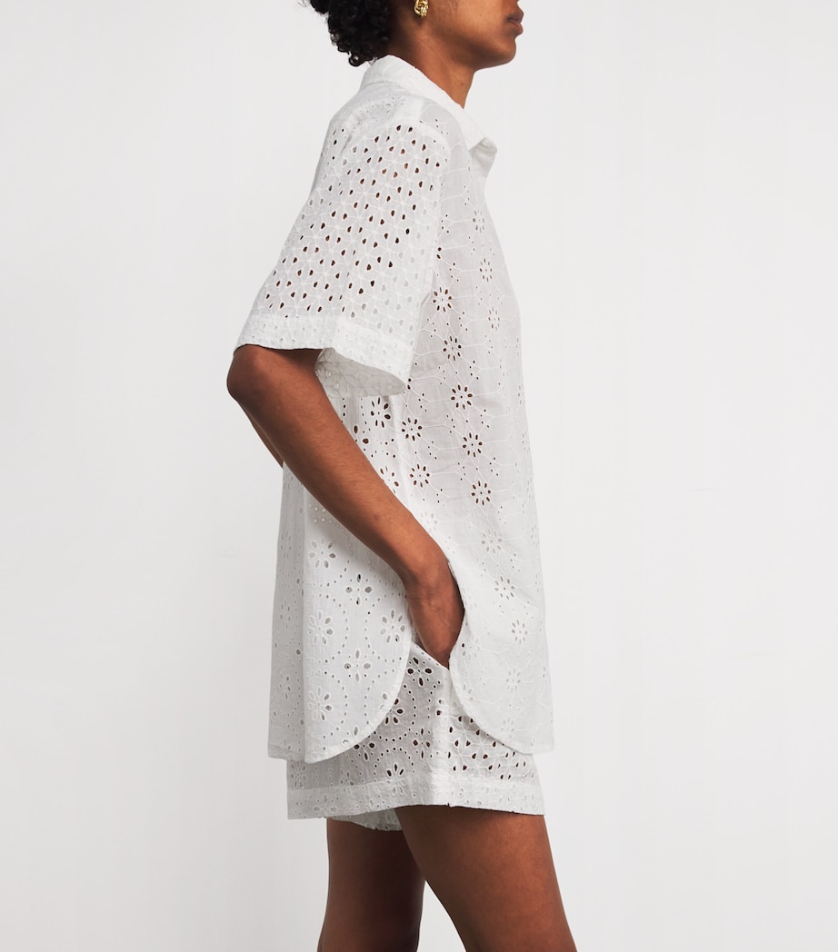 Broderie Anglaise Shirt and Shorts Set WHITE Image 6