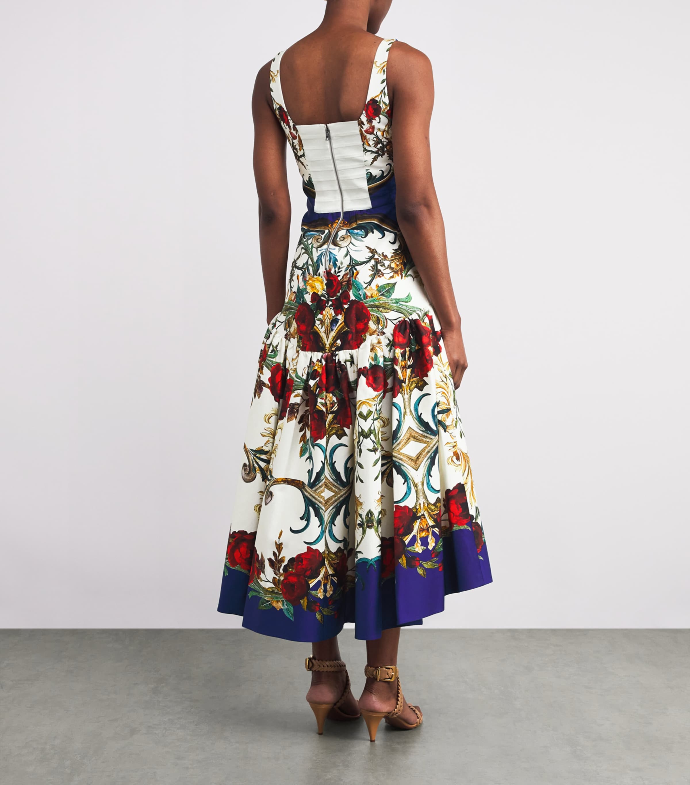 Stretch-Cotton Diana Midi Dress D439 GILDED ROSE Image 3