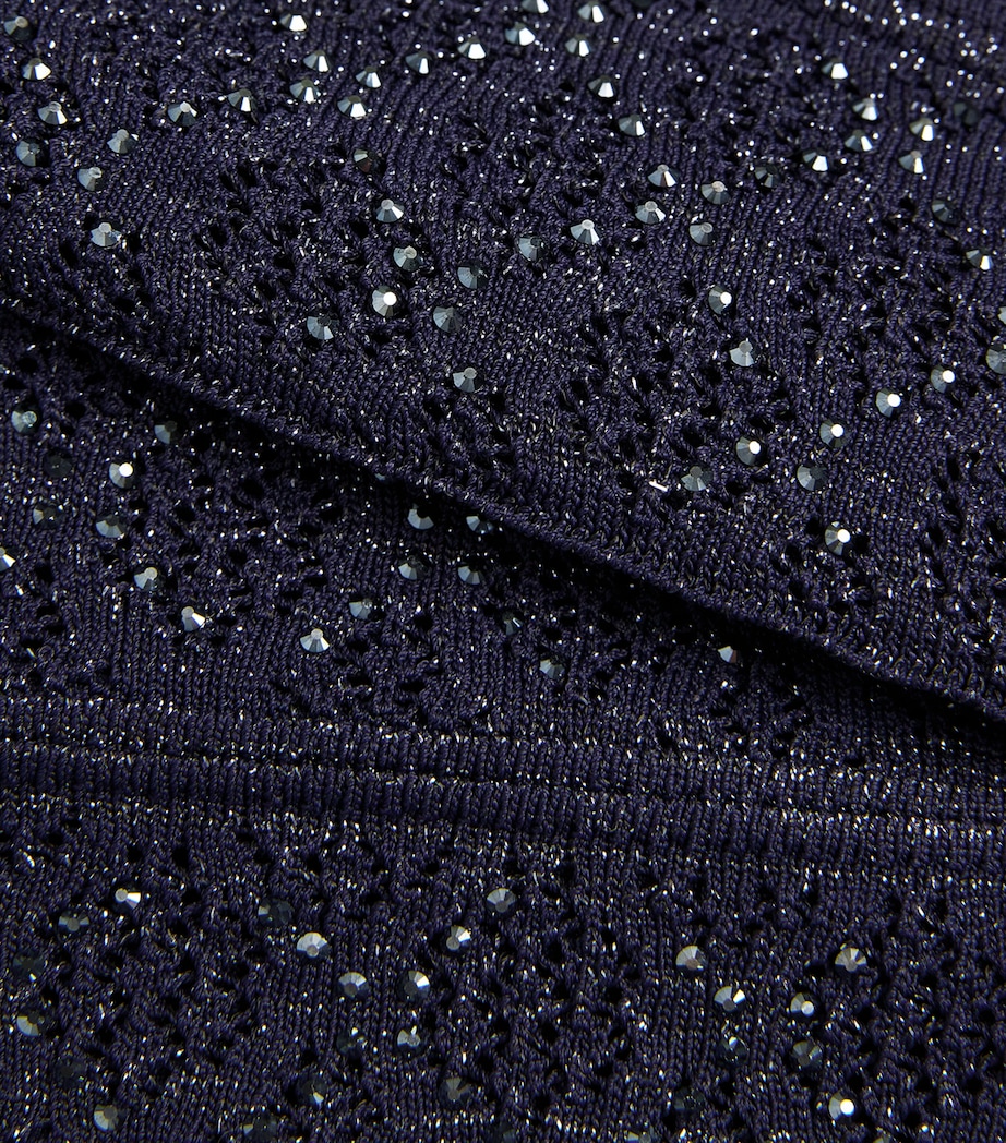 Knitted Embellished Maxi Skirt NAVY BLUE Image 5