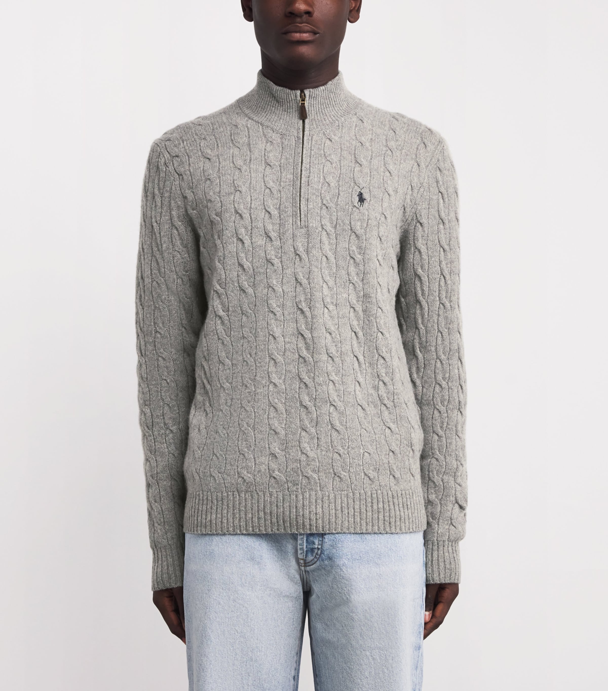Wool-Cashmere Quarter-Zip Sweater GREY Image 3
