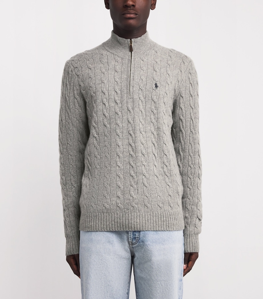 Wool-Cashmere Quarter-Zip Sweater GREY Image 3