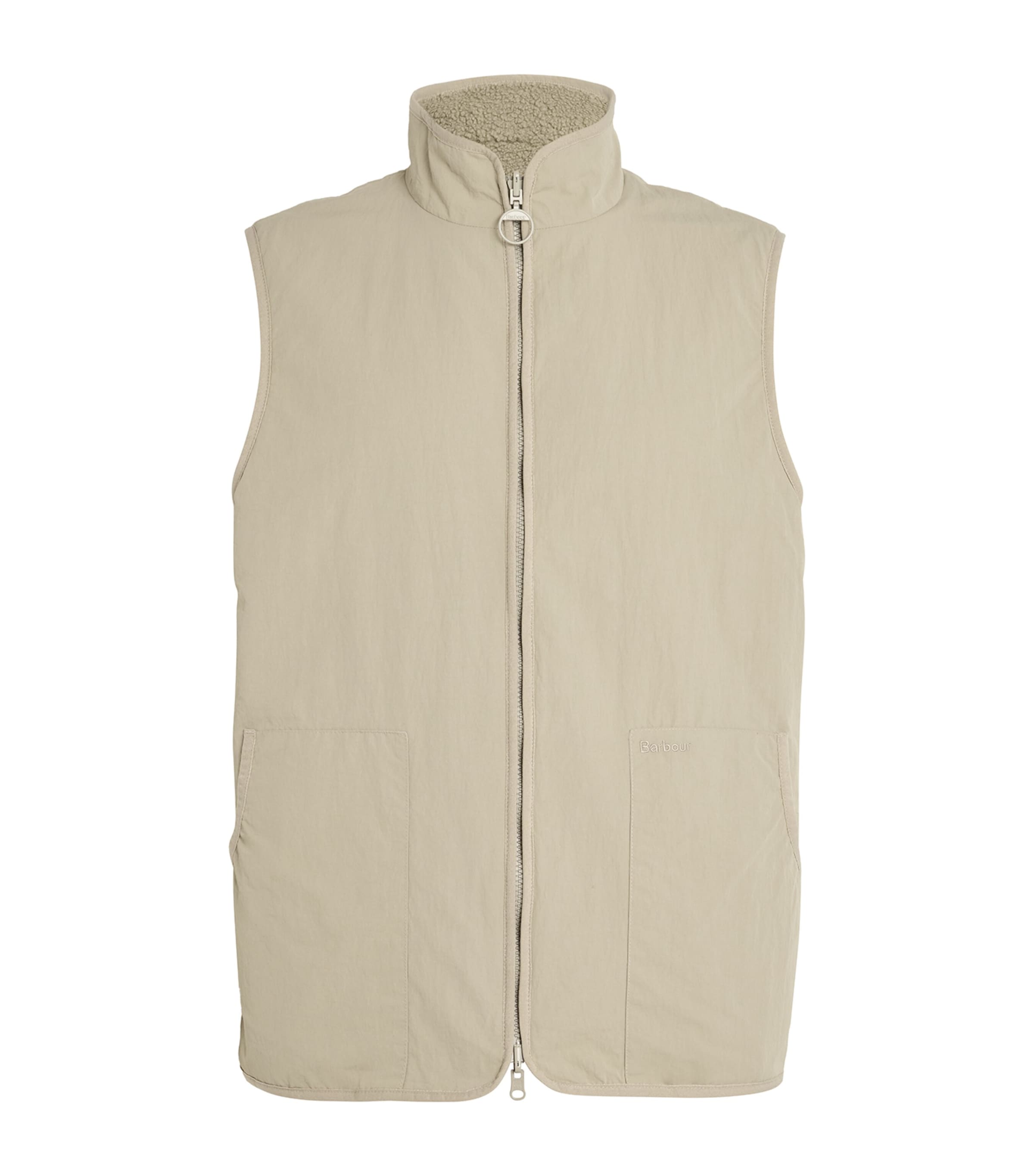 Shop Barbour Fleece Reversible Gilet In Grey