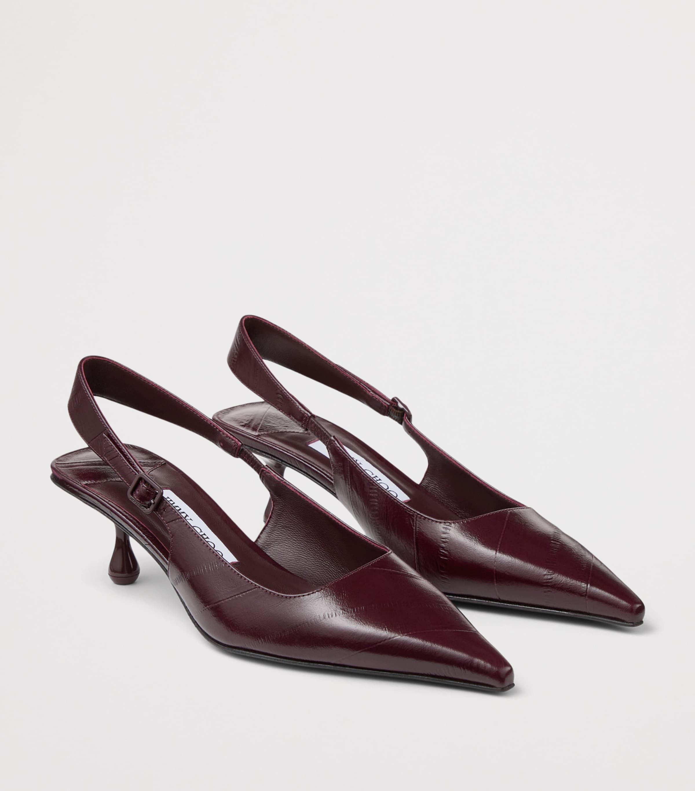 Jimmy Choo Amel 50 Leather Slingback Pumps Deep Merlot Image 2