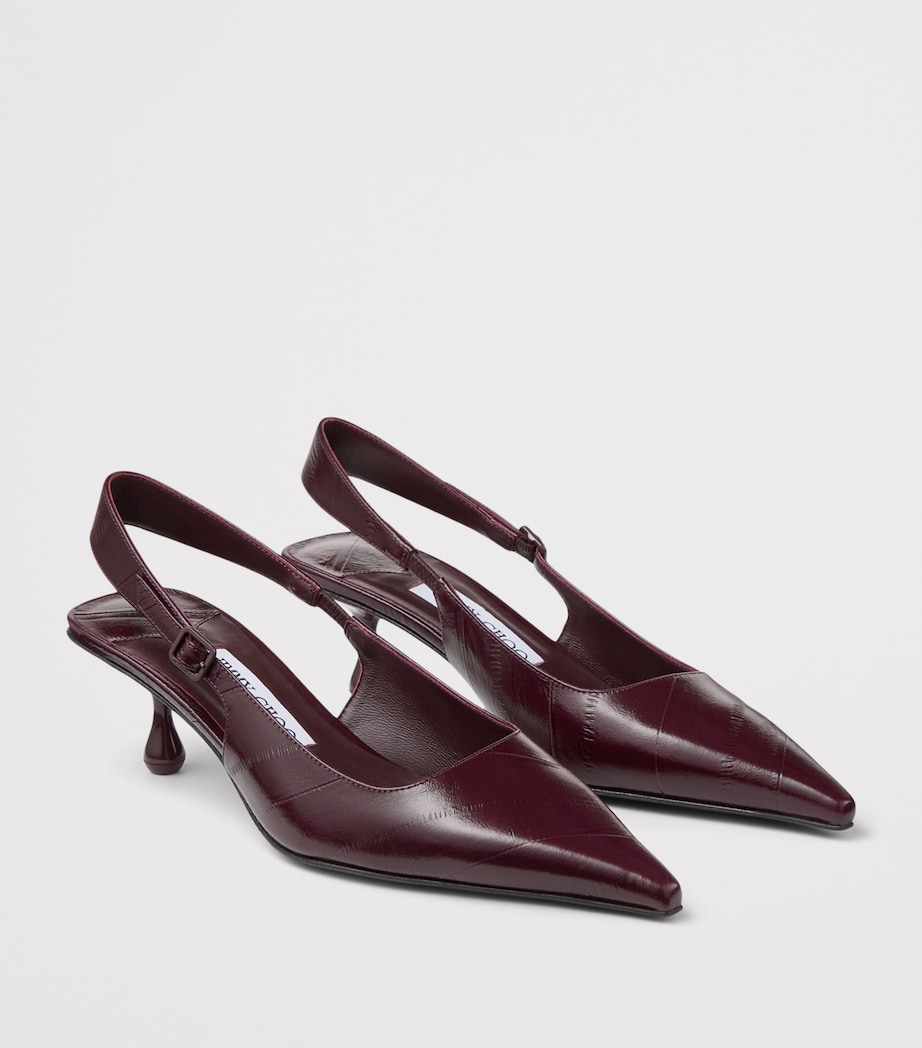 Jimmy Choo Amel 50 Leather Slingback Pumps Deep Merlot Image 2