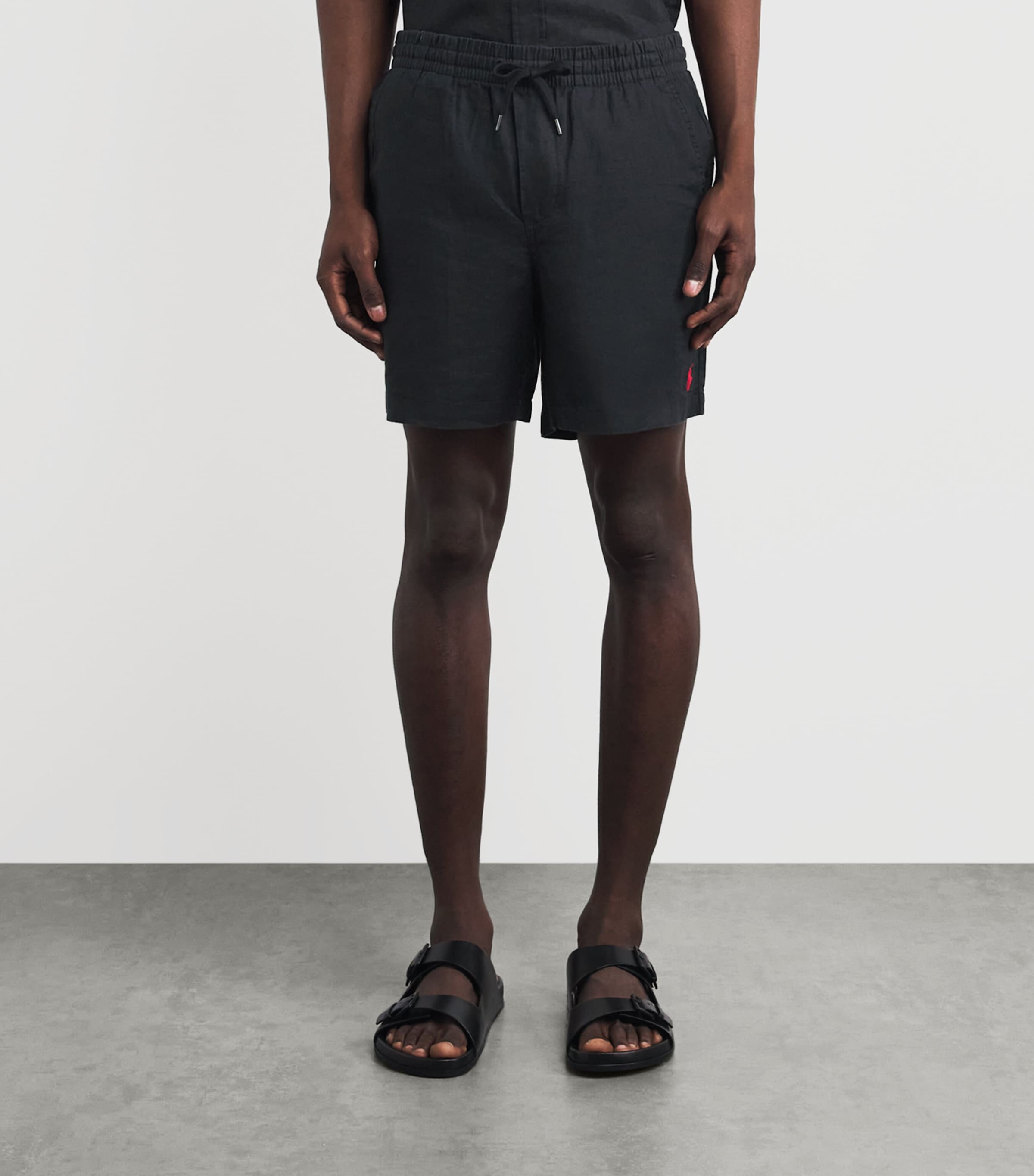 Polo Ralph Lauren Mens Linen Drawstring Polo Pony Shorts Polo Black Image 4
