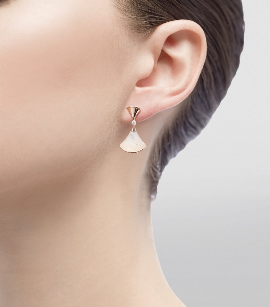 Rose Gold, Diamond and Mother-of-Pearl Divas’ Dream Earrings PINK GOLD Image 3