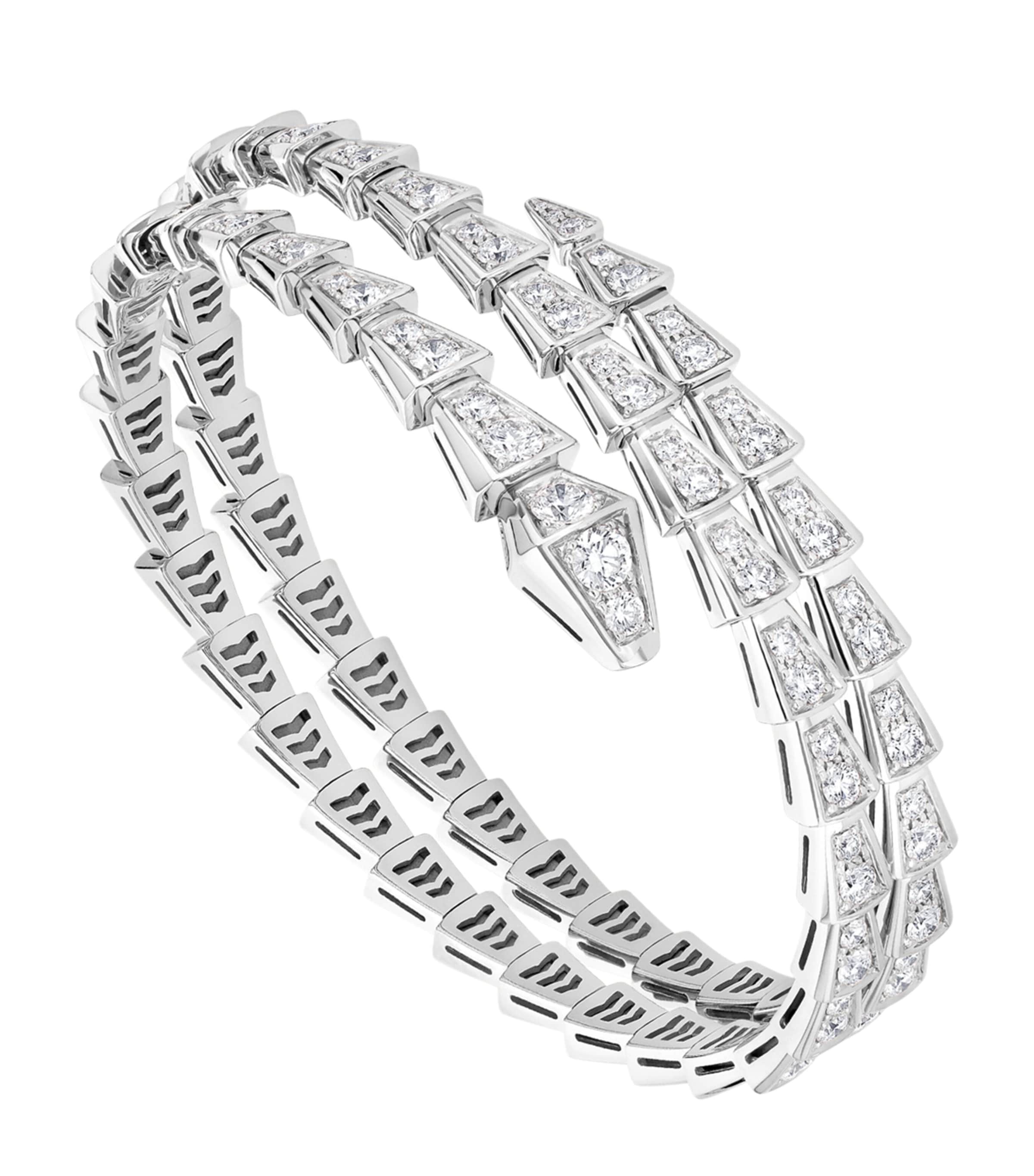 Small White Gold and Diamond Serpenti Viper Bracelet WHITE GOLD Image 1
