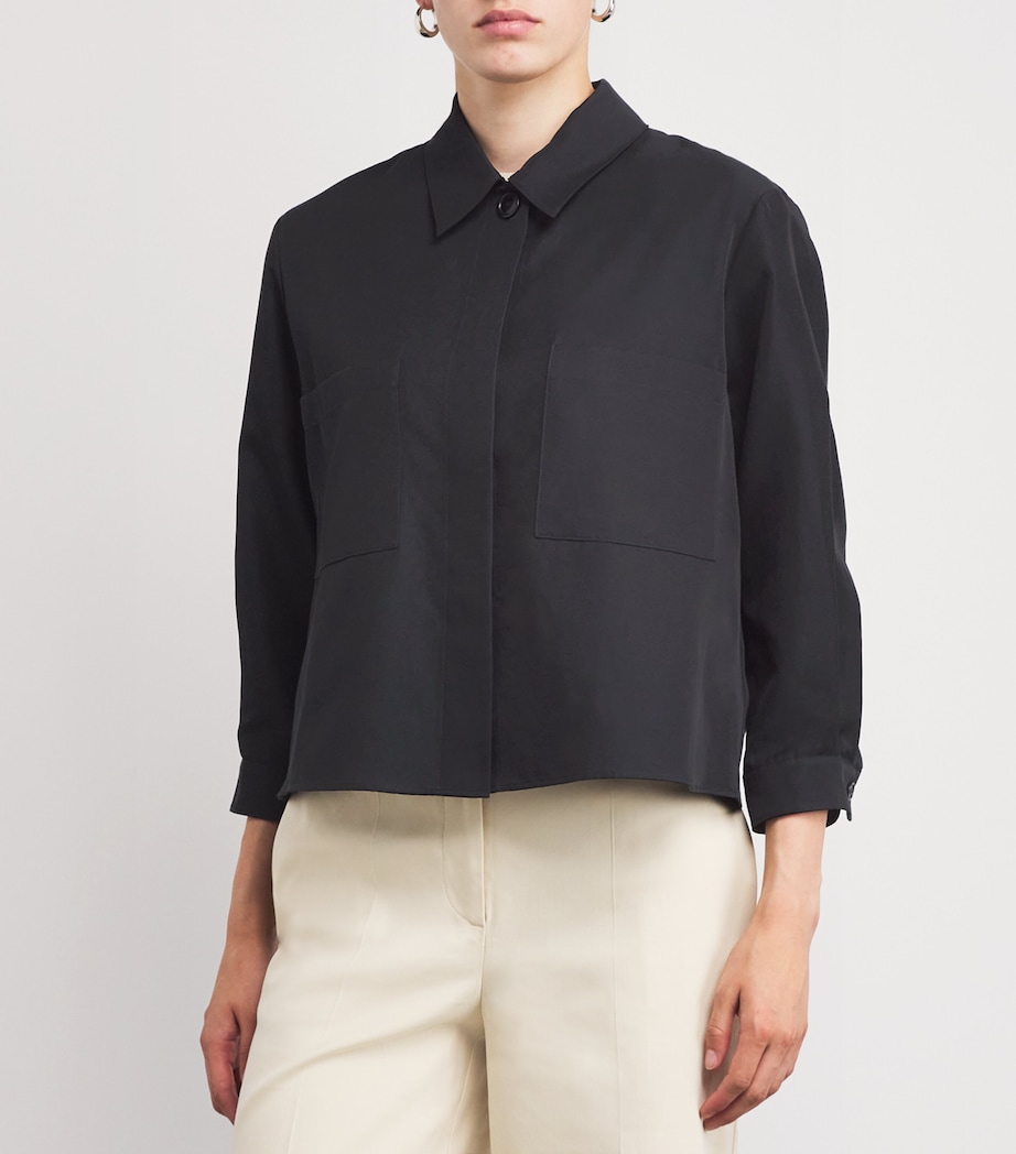 Silk-Cotton Satie Shirt BLACK Image 3