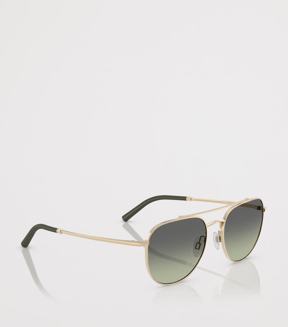 Oliver Peoples x Roger Federer Metal R-10 Pilot Sunglasses Gold Image 6