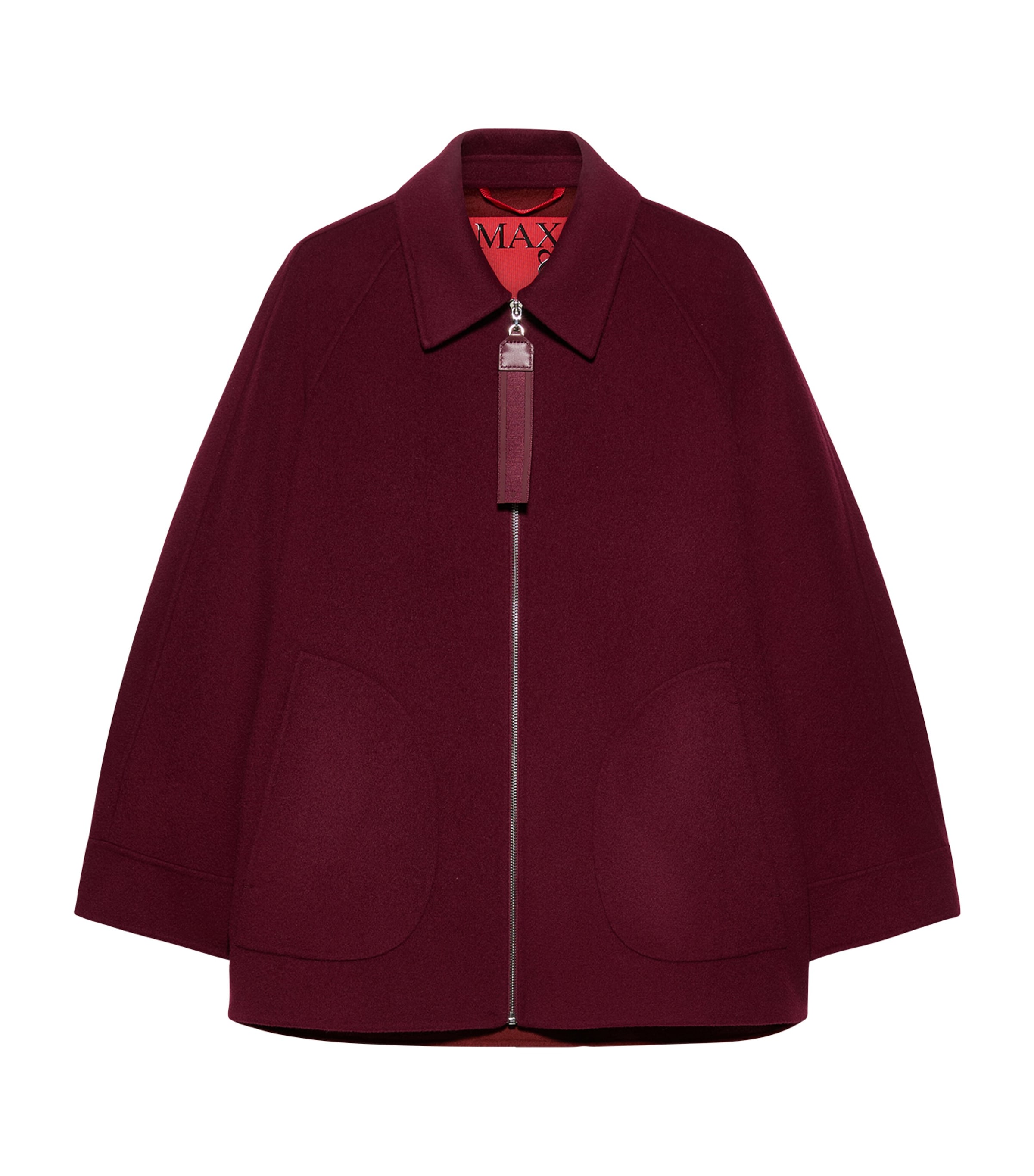 MAX&Co. Womens Wool A-Line Coat Bordeaux Image 1