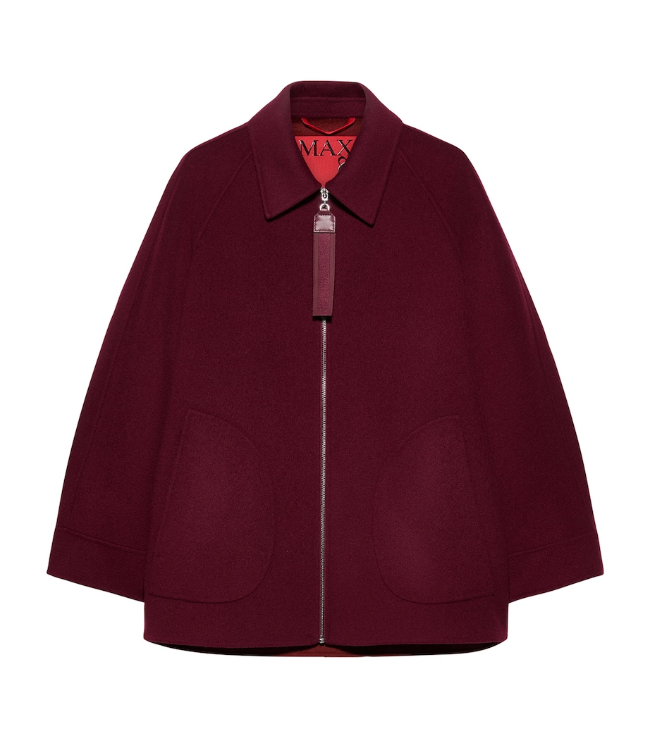 MAX&Co. Womens Wool A-Line Coat Bordeaux Image 1