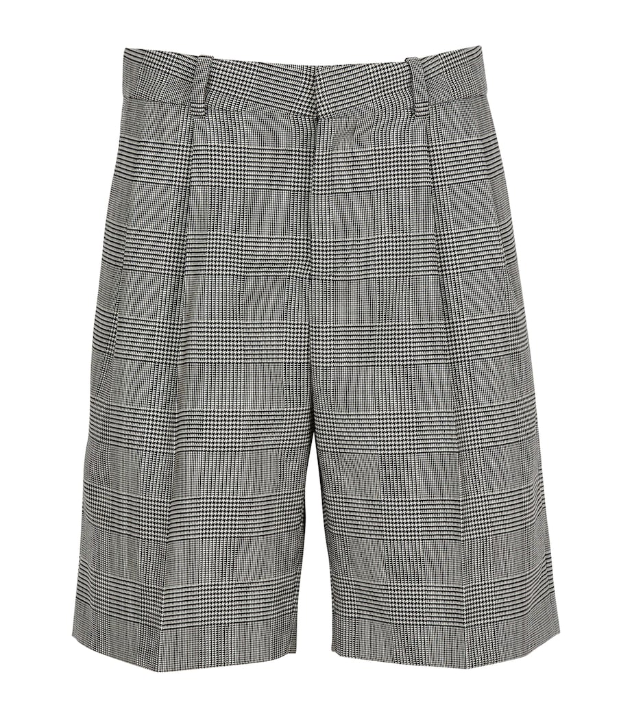 Virgin Wool-Blend Check Shorts EAB BLANC/WHITE. Image 1