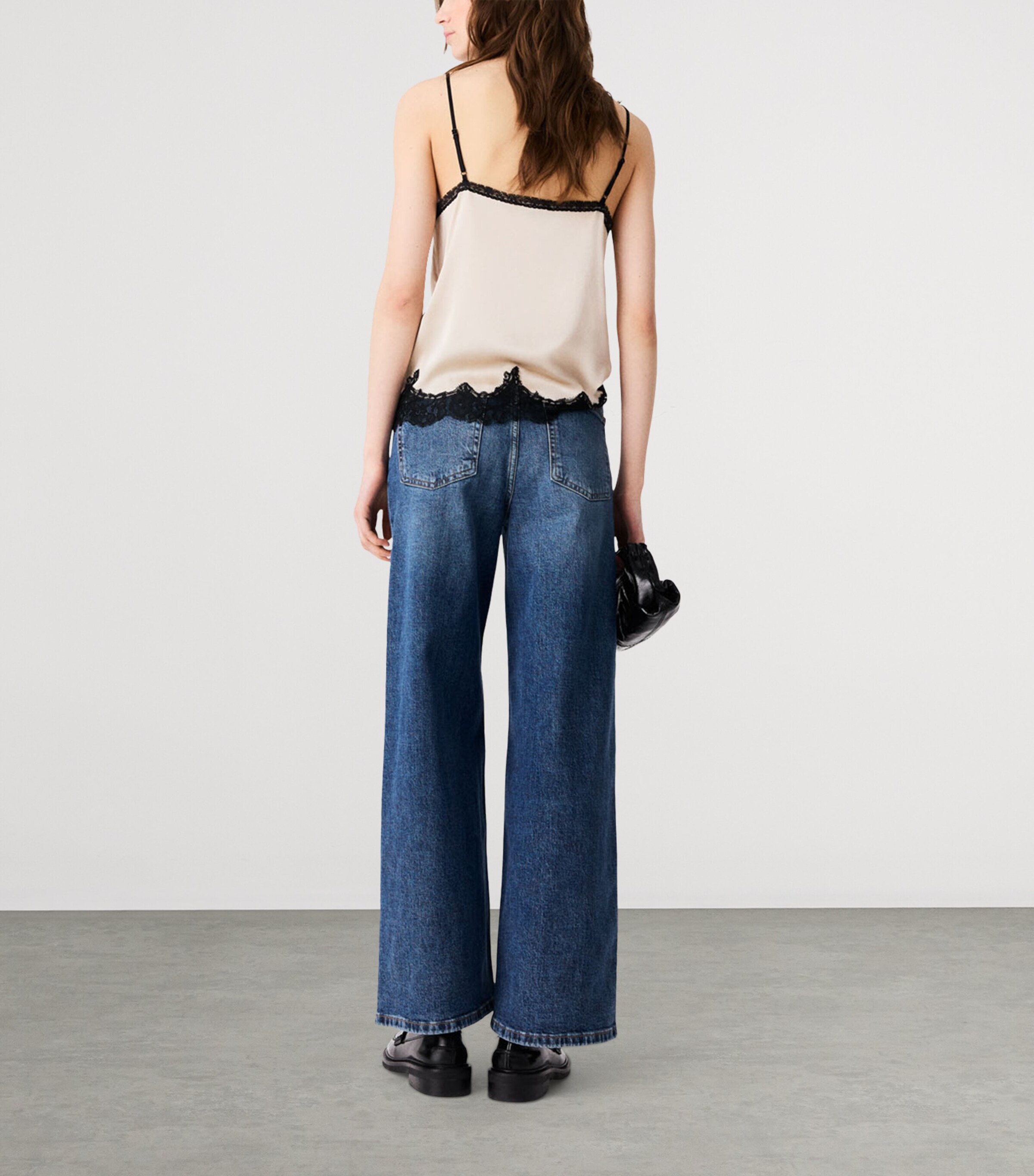 Maje Womens Stretch Wide-Leg Jeans Blue Image 4
