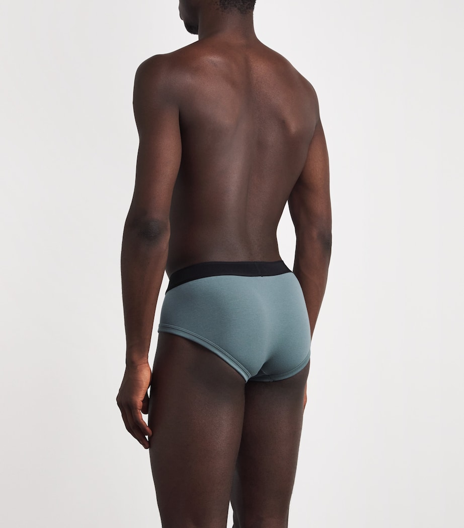 Stretch-Cotton Logo Briefs 424 TEAL Image 3