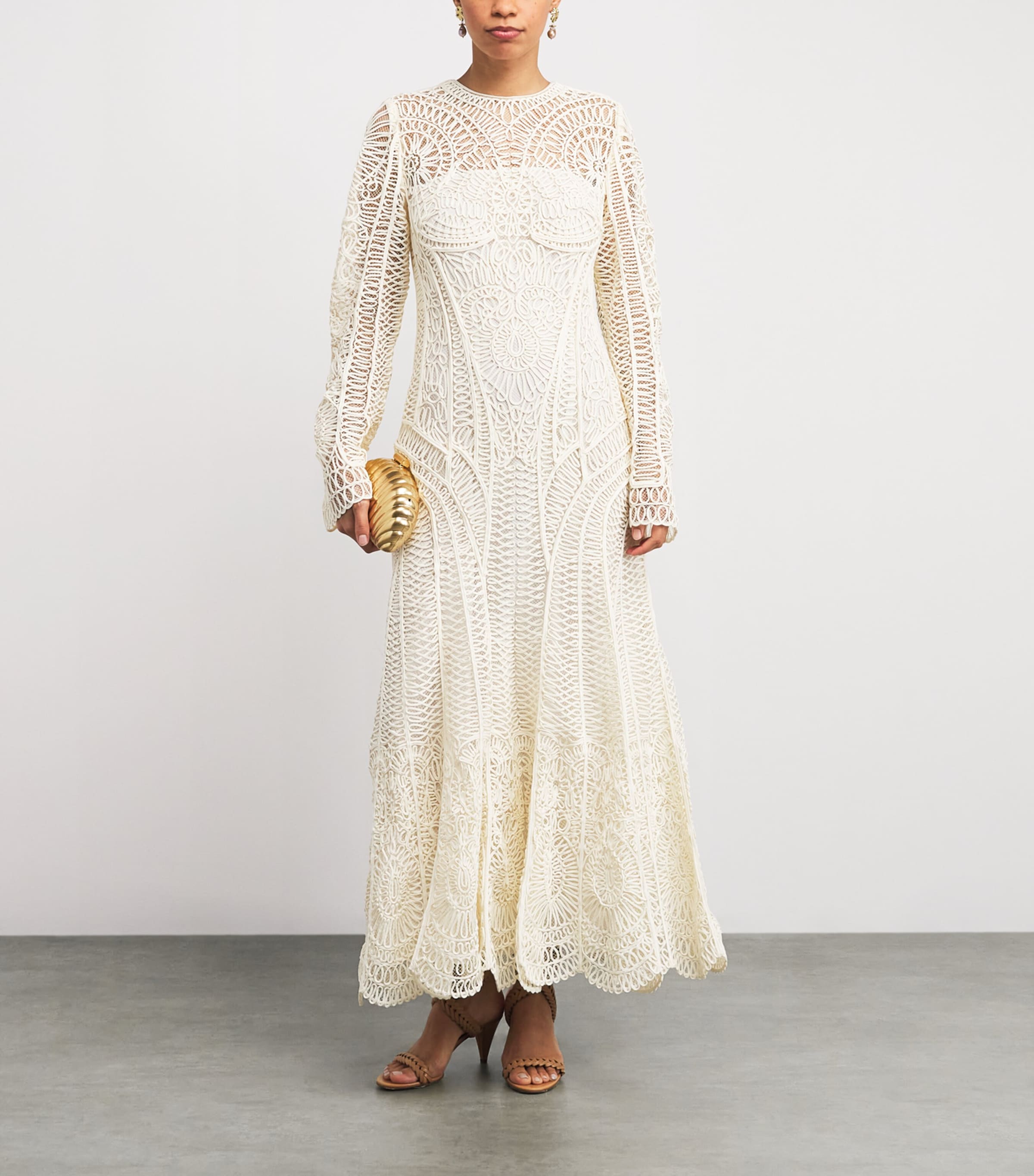 Guipure Lace Fiona Midi Dress IVORY Image 2