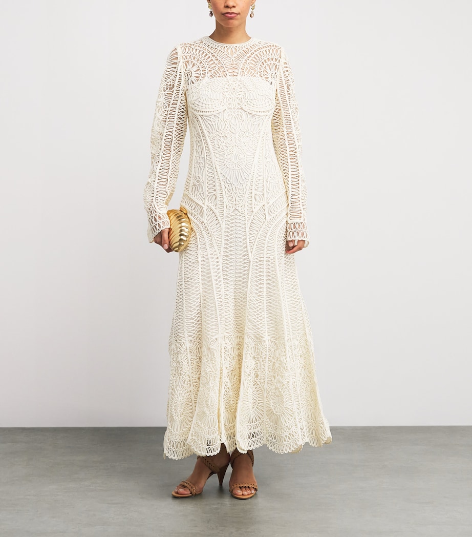 Guipure Lace Fiona Midi Dress IVORY Image 2