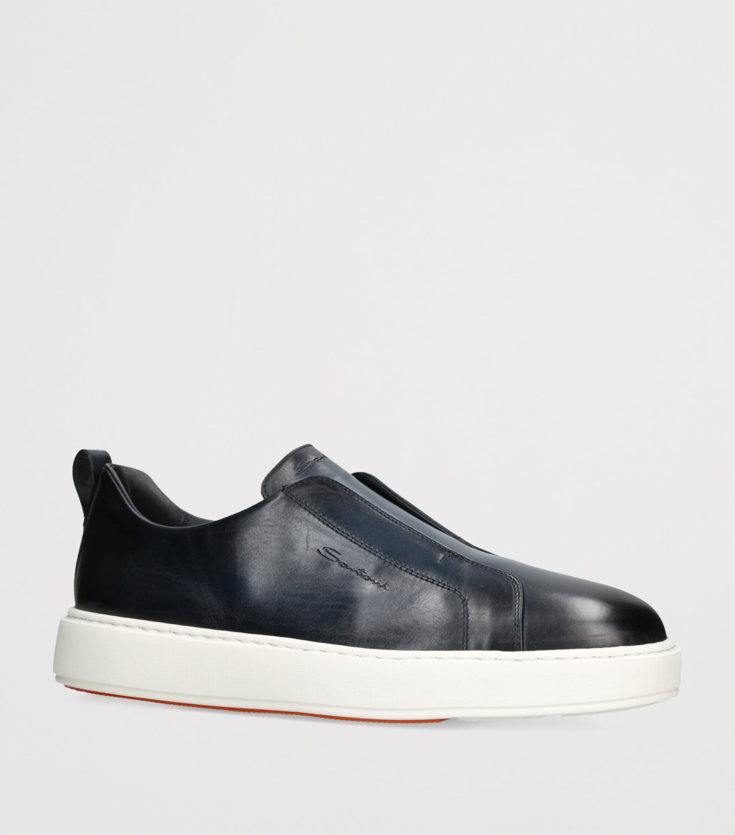 Leather Clean Icon Sneakers NAVY Image 3