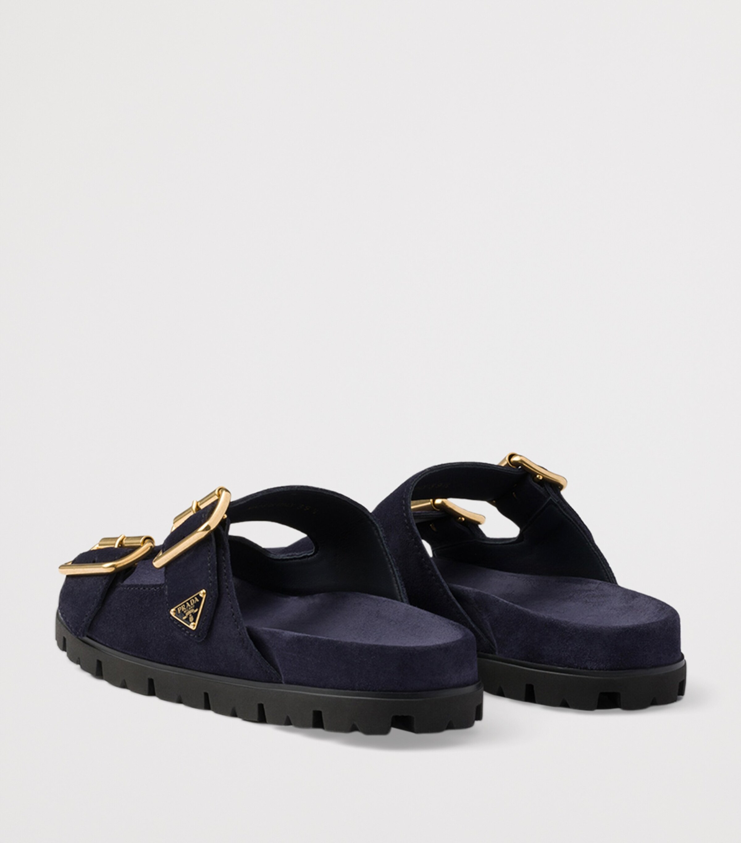 Prada Suede Buckle Slides Image 4