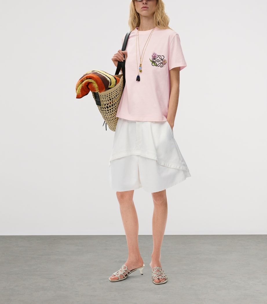 LOEWE Womens x Paula's Ibiza Cotton Panelled Shorts White Image 2