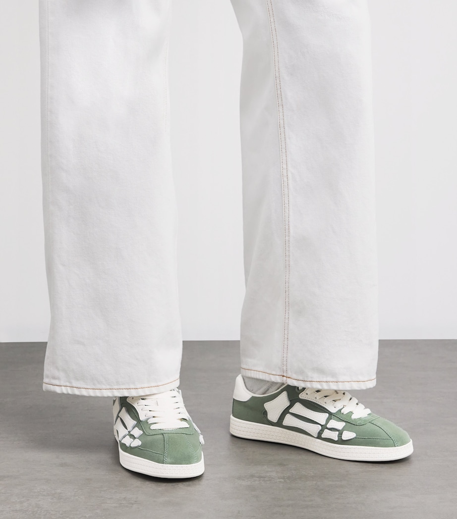 AMIRI Leather Pacific Bones Sneakers Olive Image 5