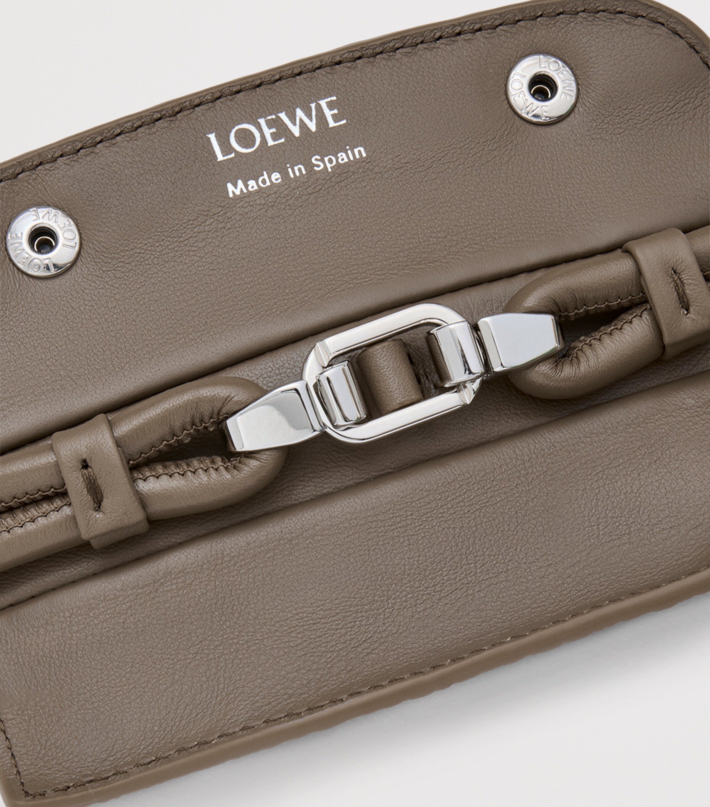 Large Grained Leather Madrid Shoulder Bag TAUPE Image 13