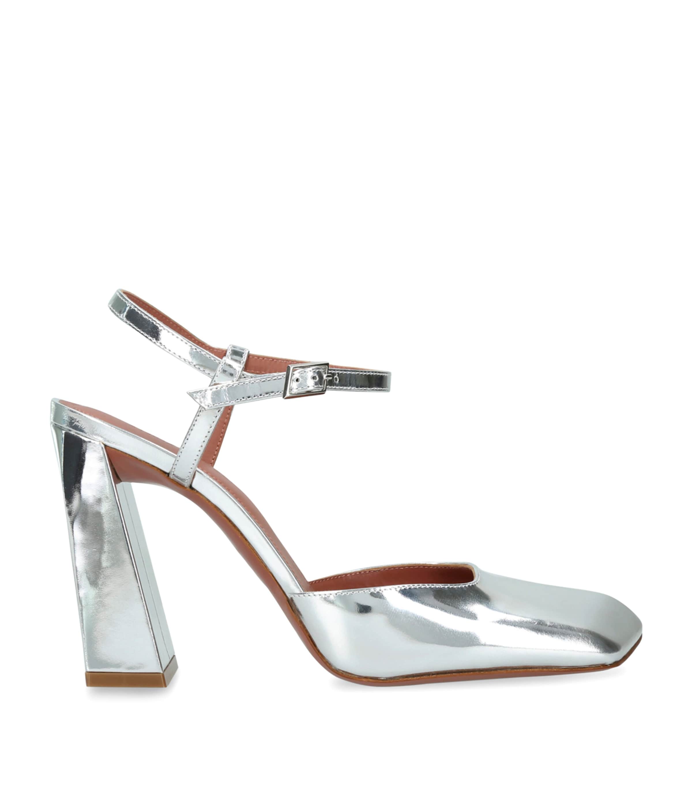 AMINA MUADDI MIRRORED LEATHER CHARLOTTE PUMPS 95 