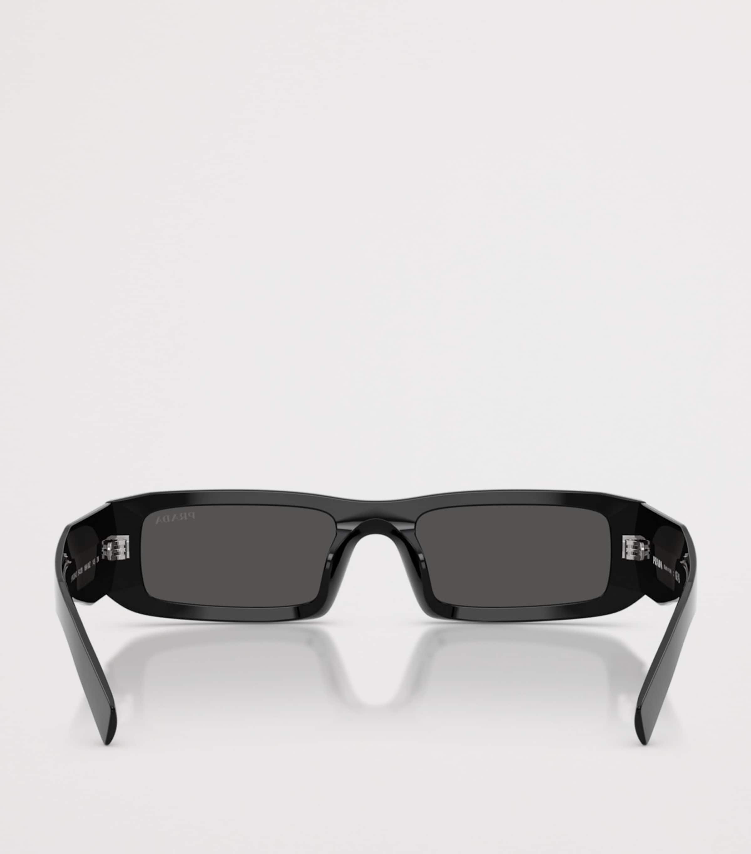 Prada Acetate Rectangle Sunglasses Black Image 4