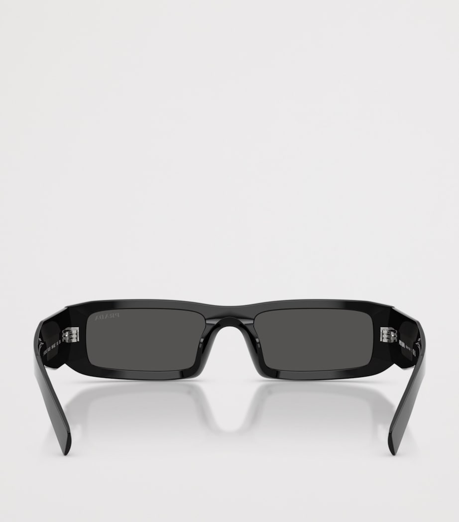 Prada Acetate Rectangle Sunglasses Black Image 4