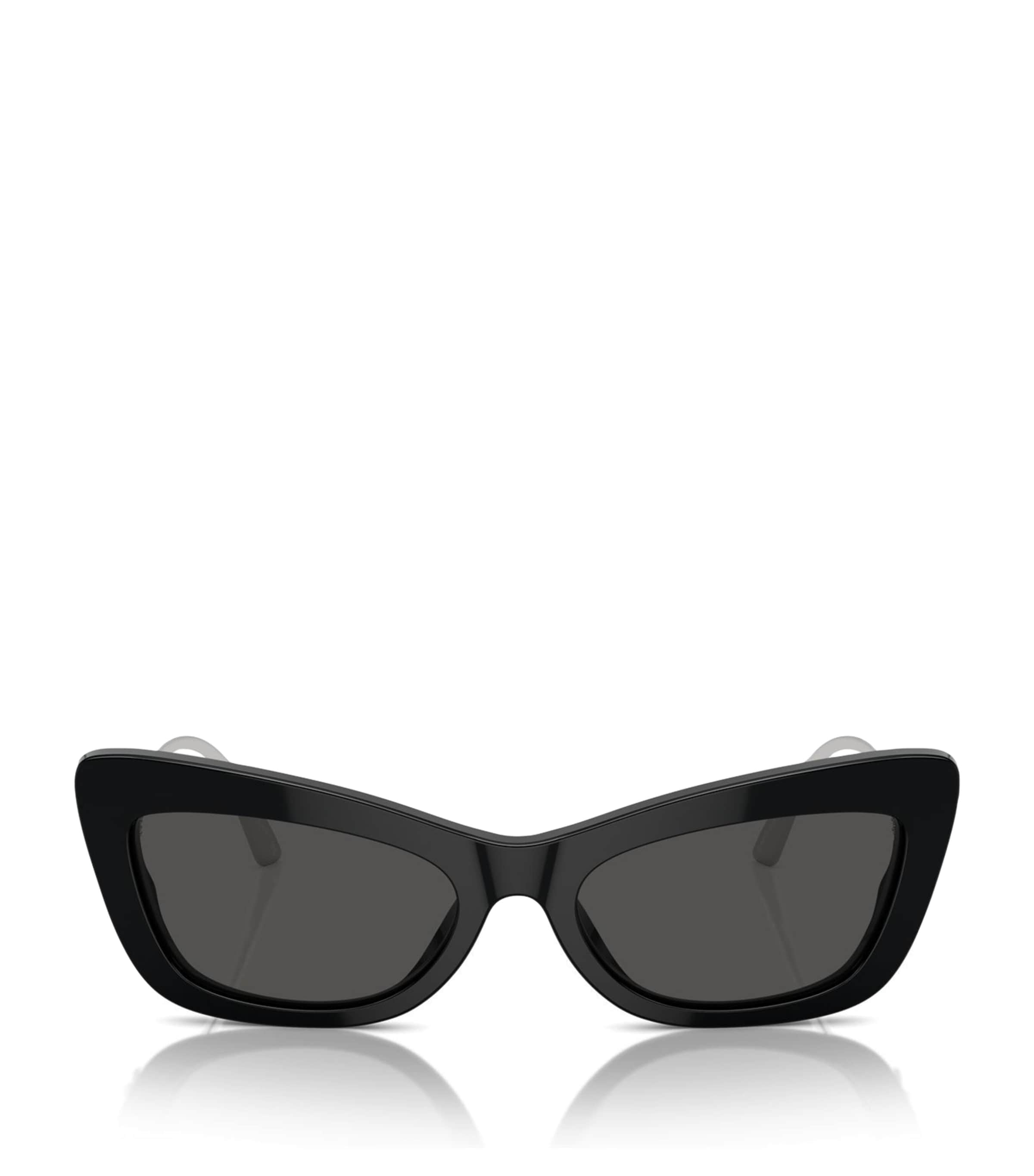 Dolce & Gabbana Dg4467b Prescription Compatible Cat Eye Sunglasses, 55mm In Black