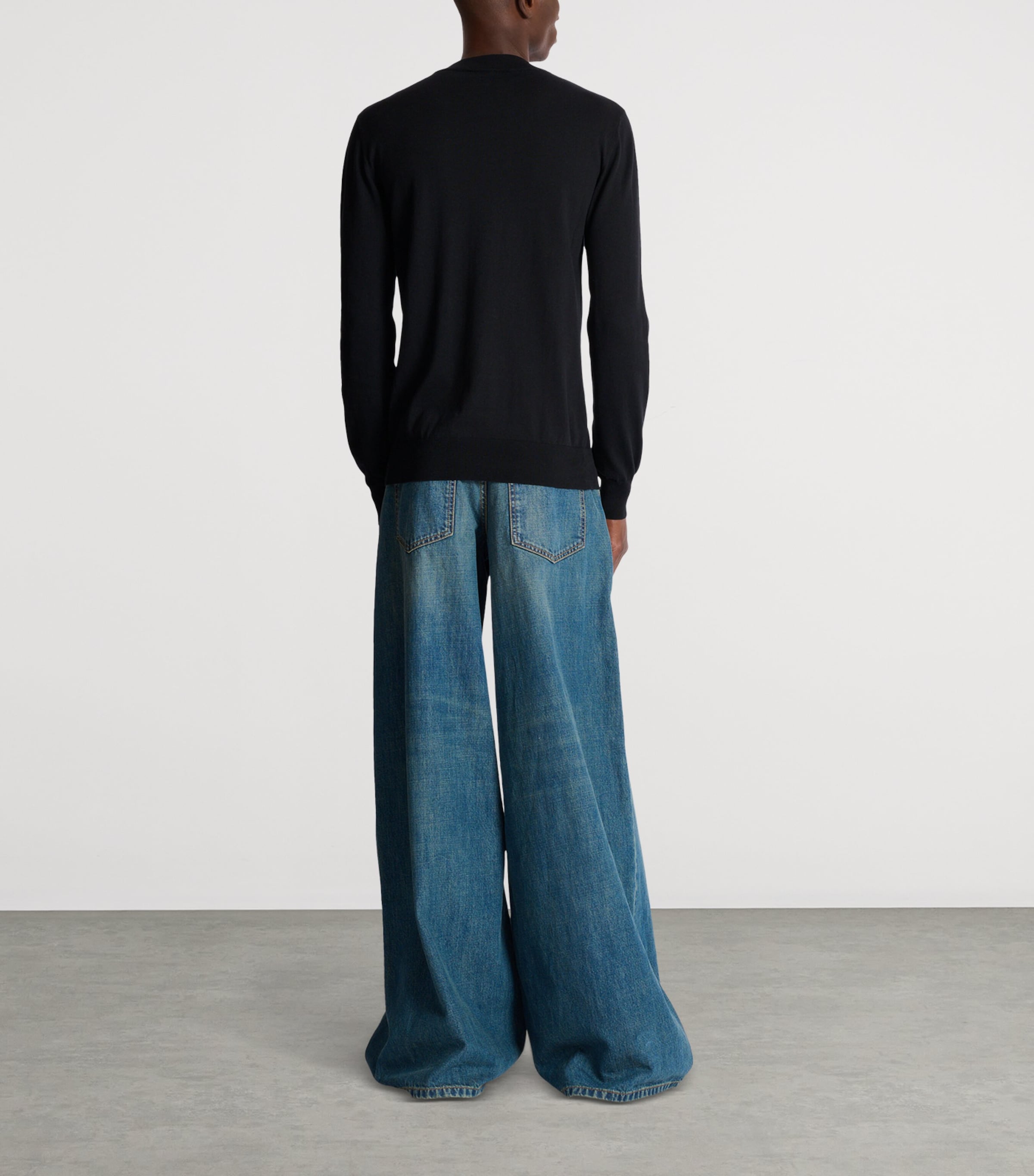 Silk-Blend Logo Sweater EQU NOIR/GRIS CHIN+ Image 6