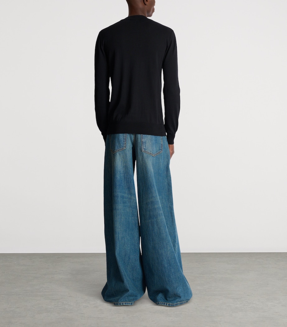 Silk-Blend Logo Sweater EQU NOIR/GRIS CHIN+ Image 6