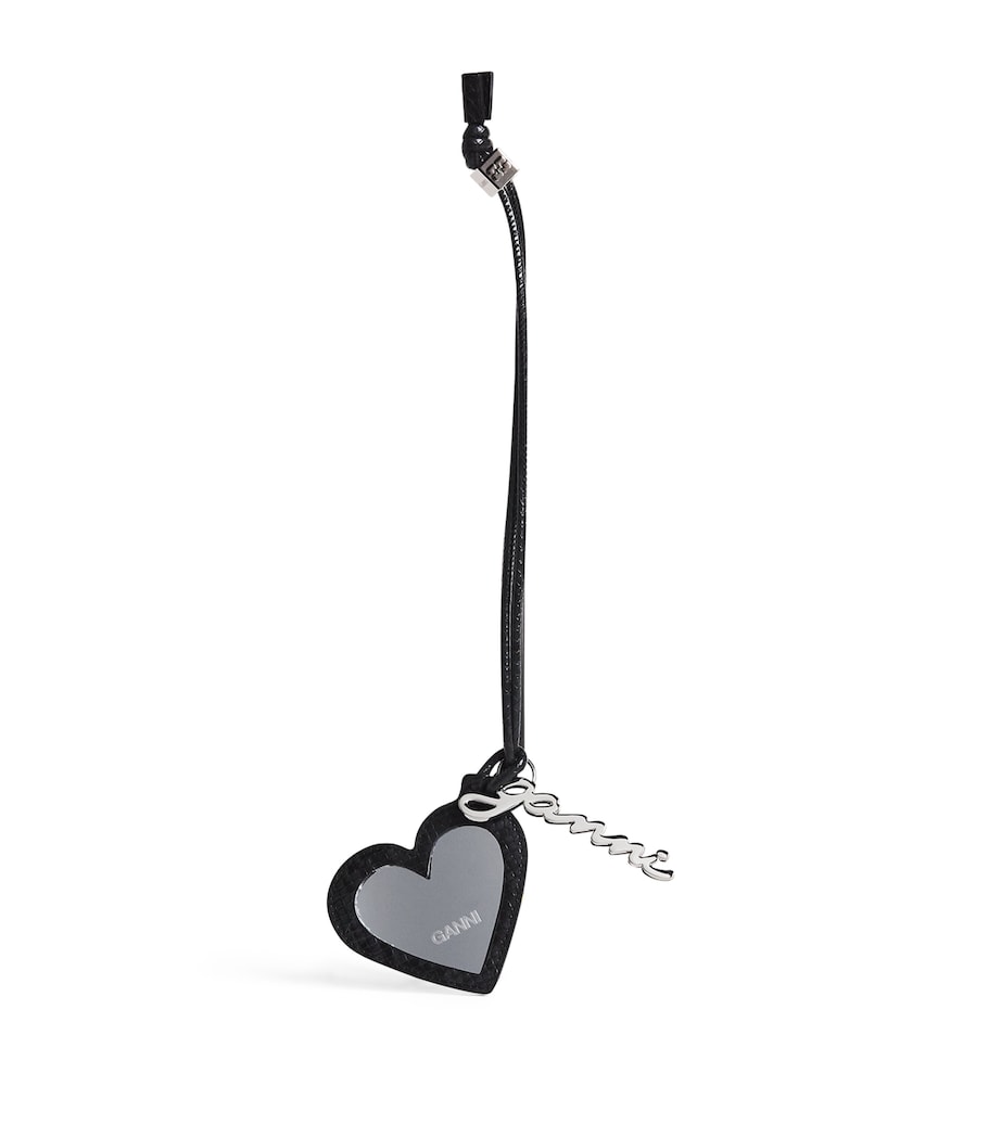 Bou Heart Mirror Bag Charm 150 BLACK OYSTER Image 1