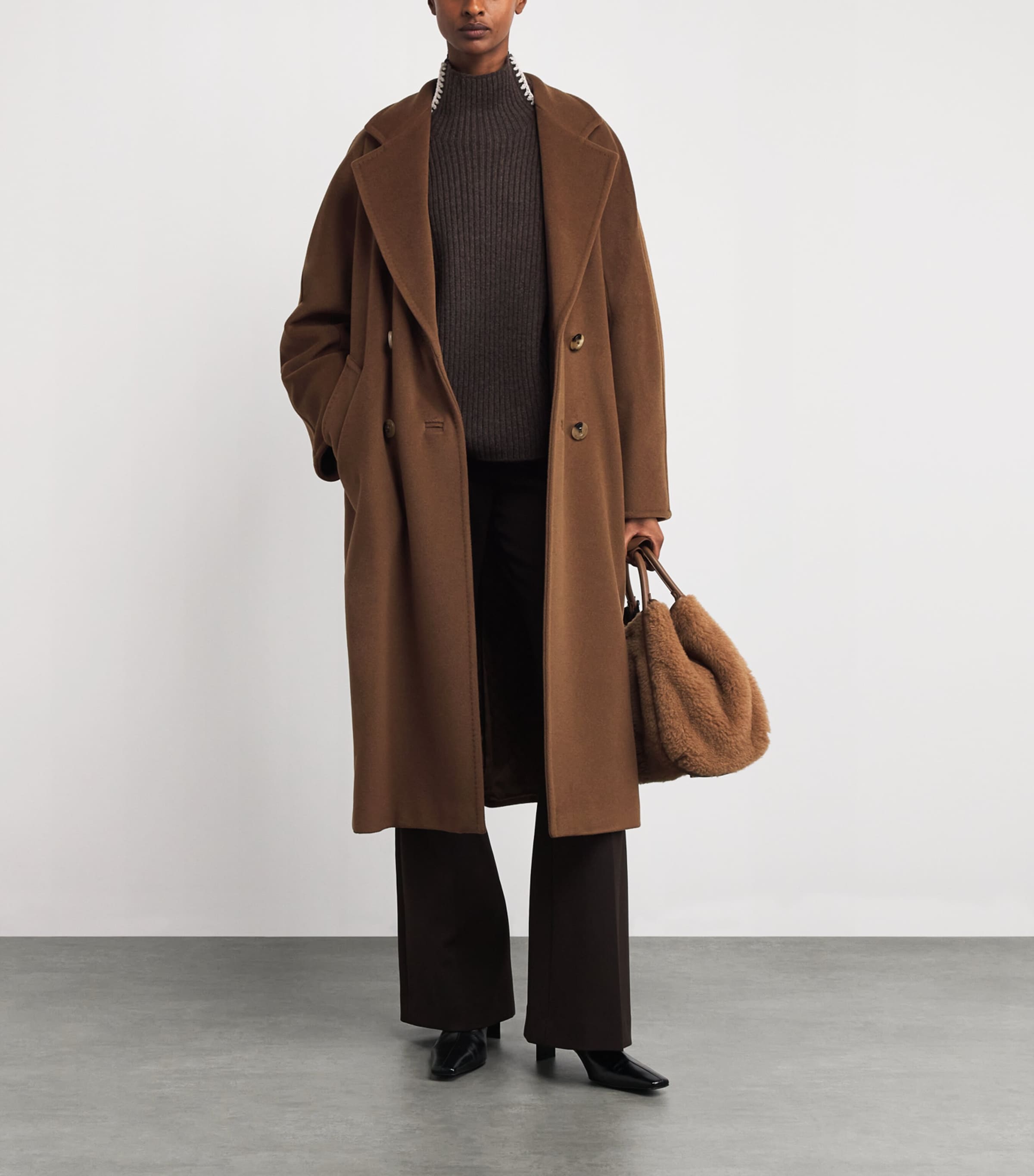Wool-Cashmere Belted Coat TOBACCO Image 2
